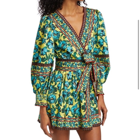 Alice + Olivia Simona Mini Wrap Dress Size 6 - Picture 3 of 16